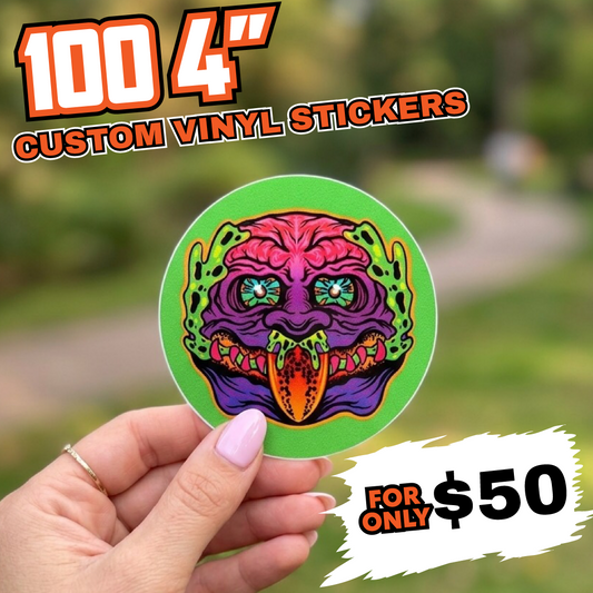 100 custom 4" vinyl stickers LIMITED OFFER