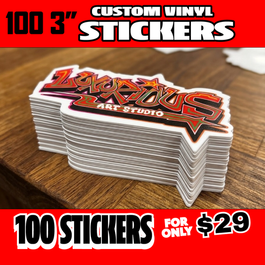 100 3" vinyl stickers LIMITED OFFER